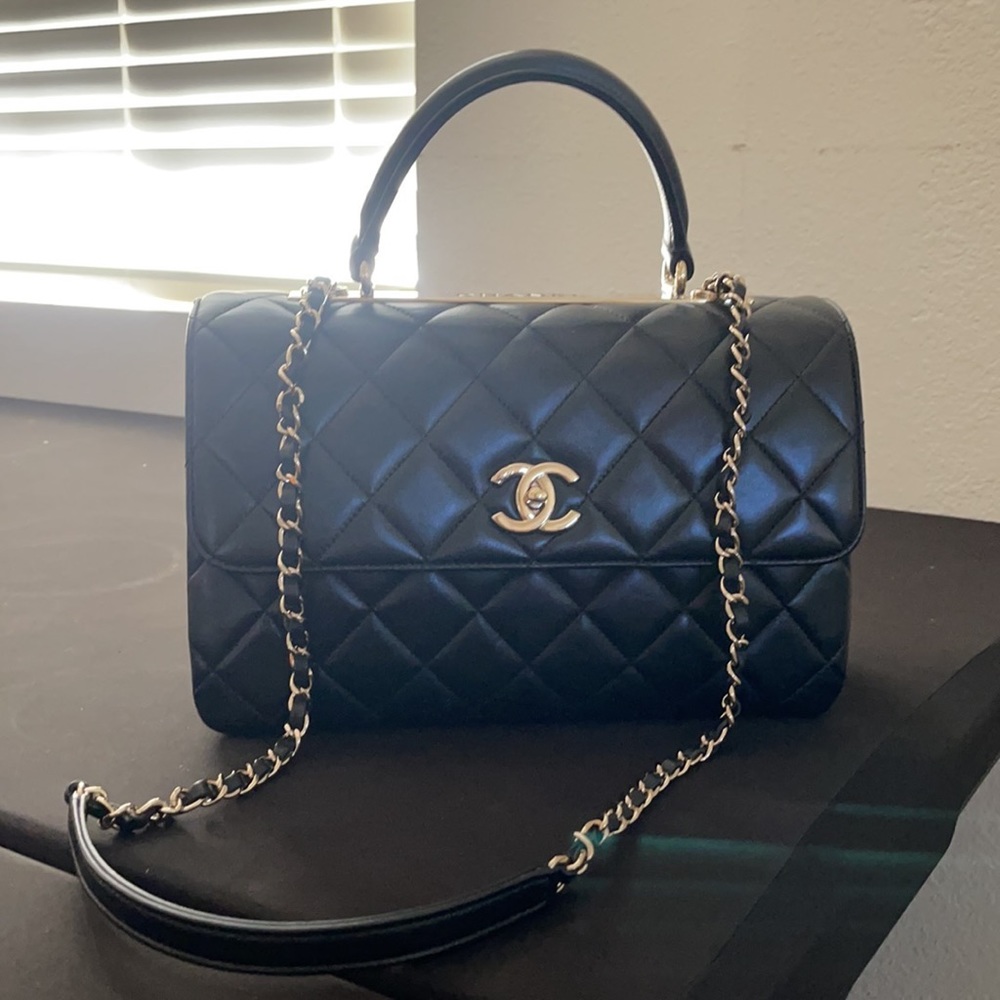 Chanel Trendy CC Black Lamb skin leather GHW